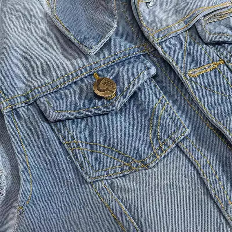 Veste sans manches délavée homme automne en coton denim vintage style décontracté grande taille 6XL