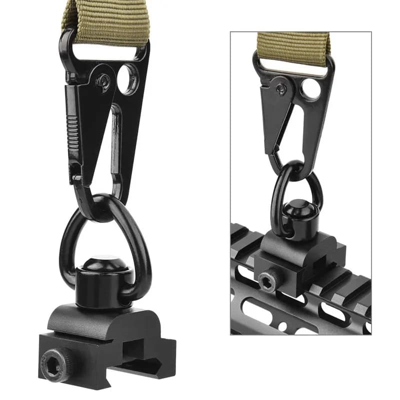 Boucle écharpe fusil détachement rapide acier noir forme cœur réglable airsoft pêche équipement