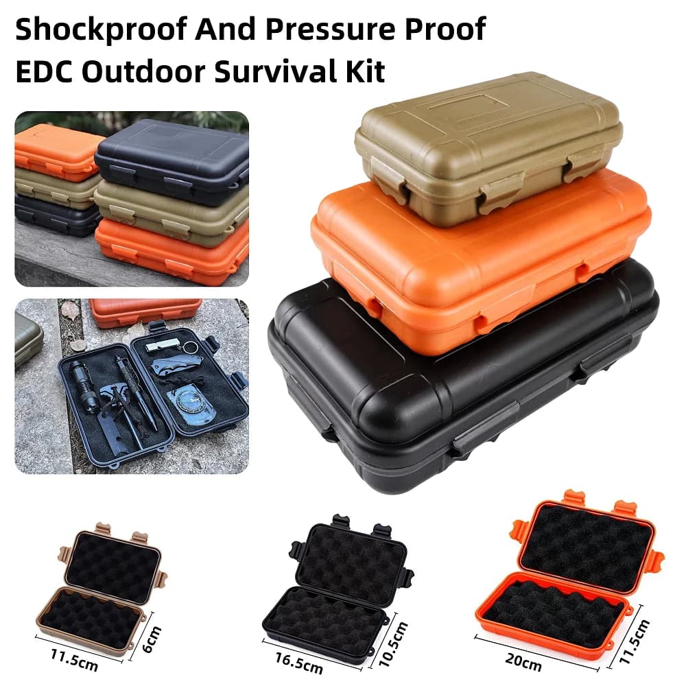 Boîte de survie étanche camping pêche - Coffre de rangement plastique résistant S/L/XXL