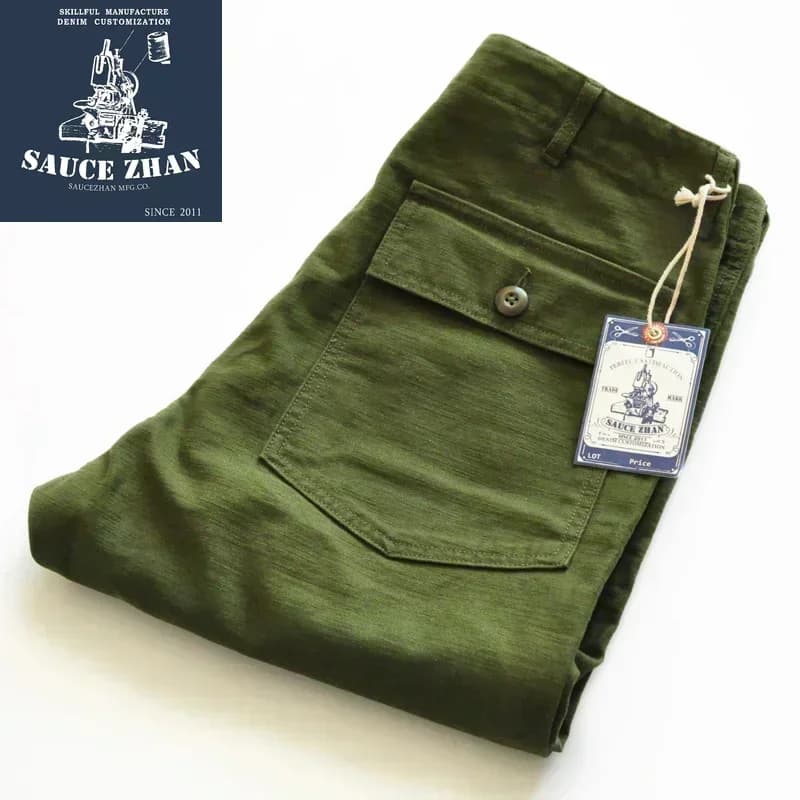 Pantalon utilitaire vintage OG107 satin coton pour pêche traditionnelle et classique