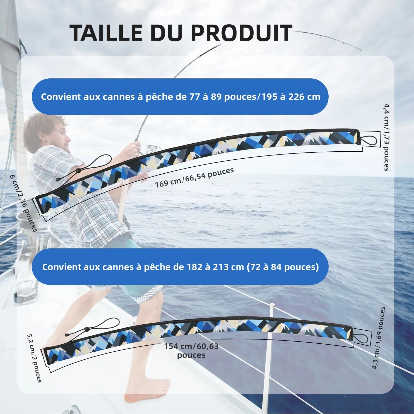 Manchon néoprène pour canne à pêche - Protection anti-perforation pour cannes casting et trolling