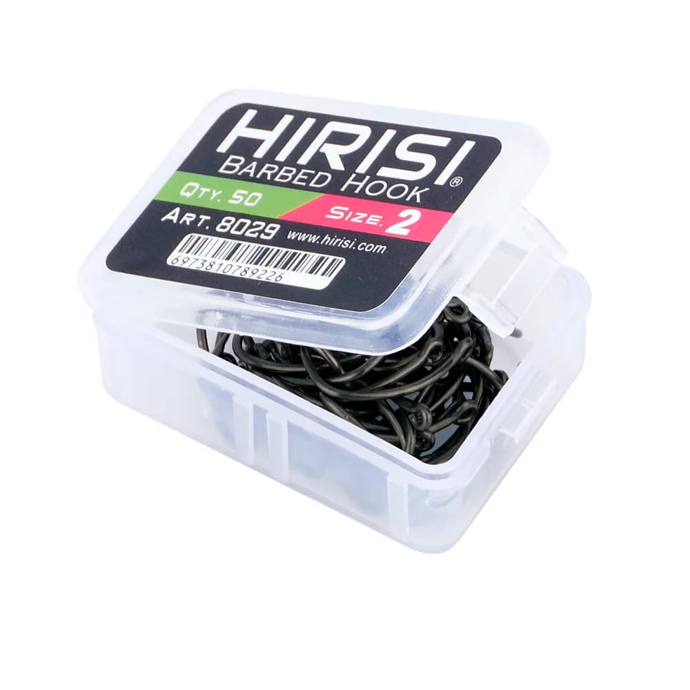 Hameçons carpe micro-barbelés acier haut carbone 50 pièces PTFE avec œillet et boîte amovible