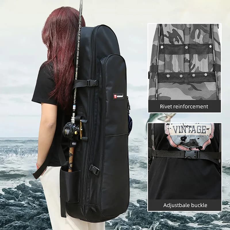 Sac à dos pêche tactique XA204G étanche - Grand rangement équipement pêche avec compartiments organisés