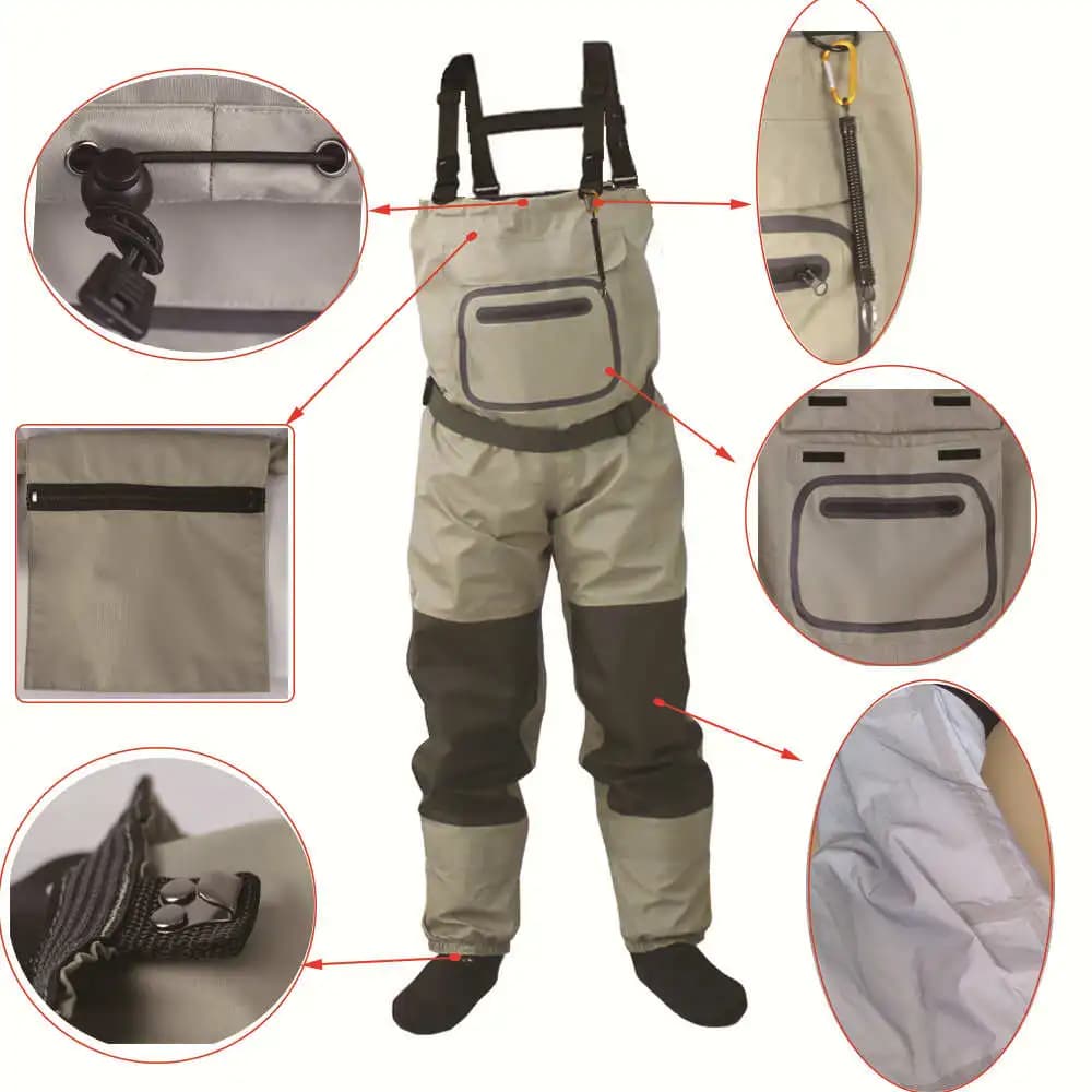 Pantalon Wader de pêche à la mouche respirant et imperméable pour homme et femme