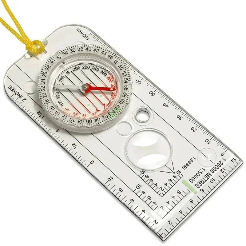 Règle carte navigation boussole intégrée pour orientation pêche, randonnée et survie outdoor