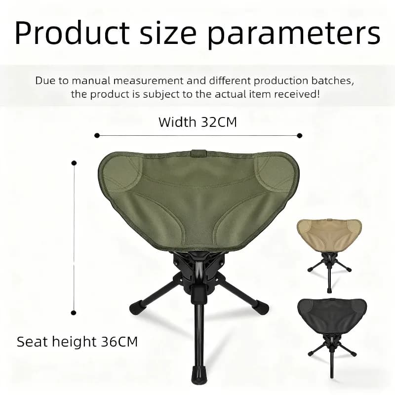 Chaise camping rotation 360° ultra légère aluminium pliable pêche pique-nique tissu oxford 600D siège