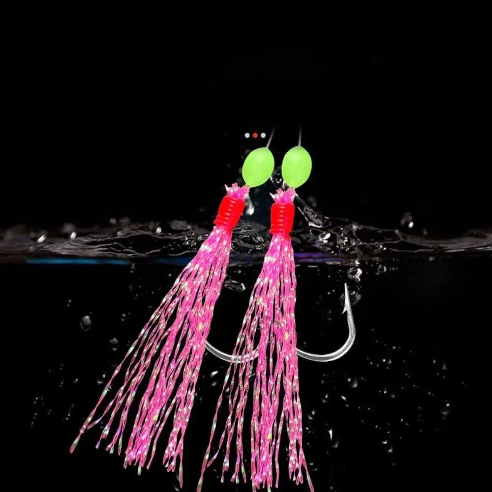 Hameçons sabiki lumineux pour pêche au maquereau morue avec plumes leurres trépieds pêche mer