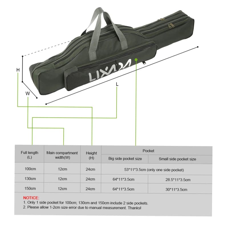 Sac de transport pliable pour canne à pêche et matériel - Organisateur de voyage avec porte-canne intégré