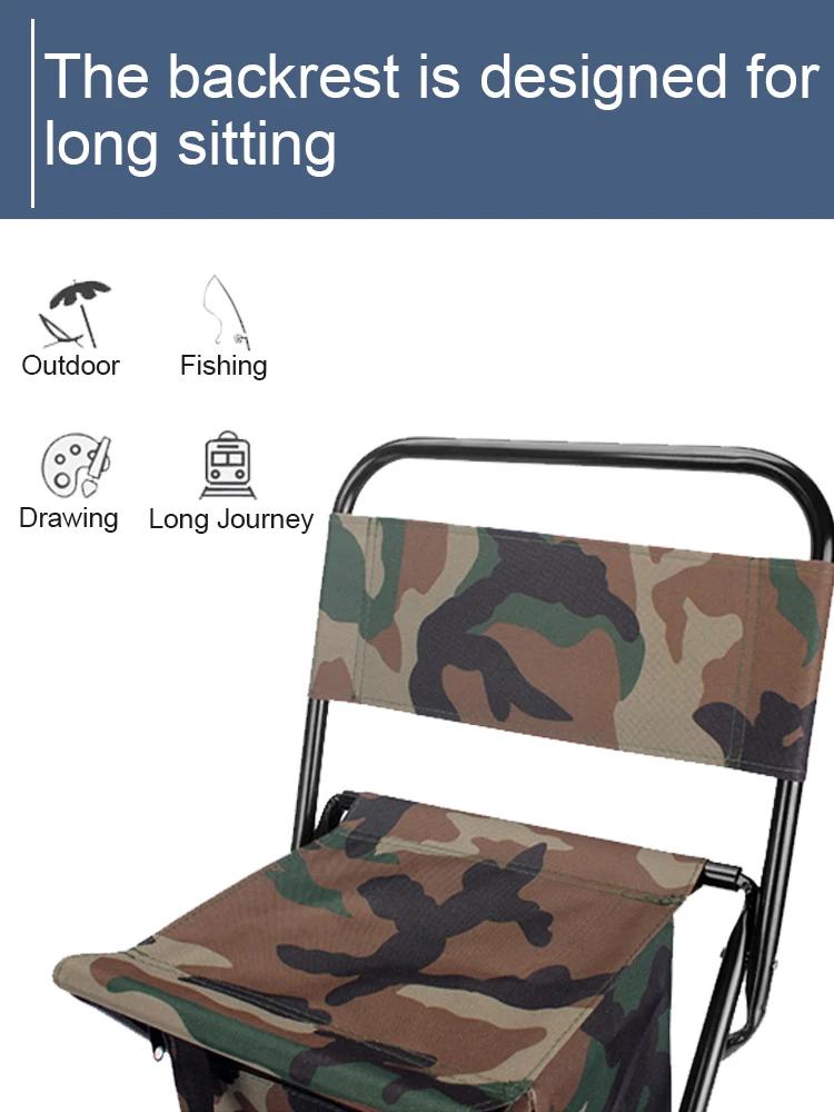 Chaise pêche pliante 1pc avec glacière intégrée dossier réglable chasse léger portable