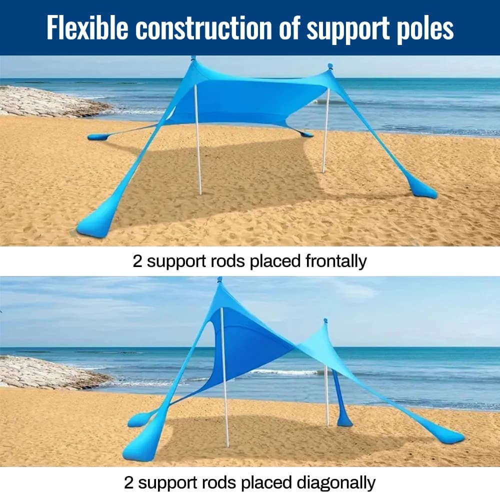 Tente plage lycra portable protection UV installation facile abri pêche camping pique-nique extérieur ombrage