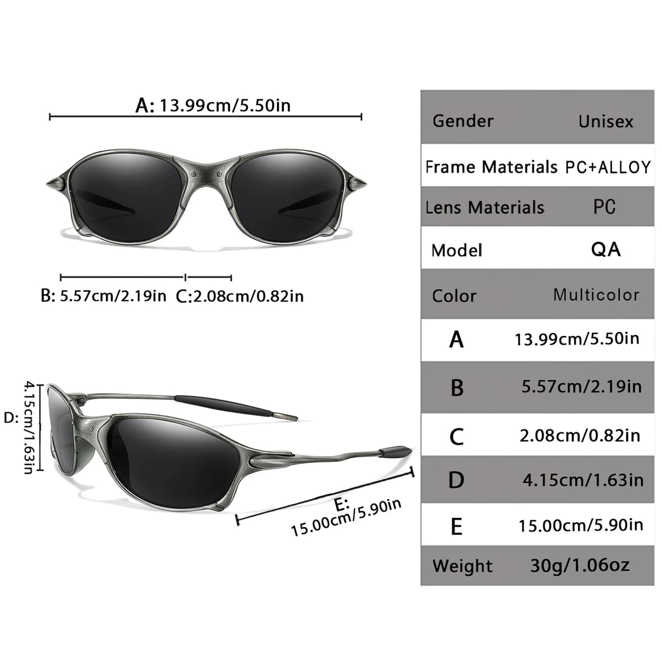Lunettes de pêche PC légères - Vélo et conduite - Protection UV400 pour activités outdoor quotidiennes