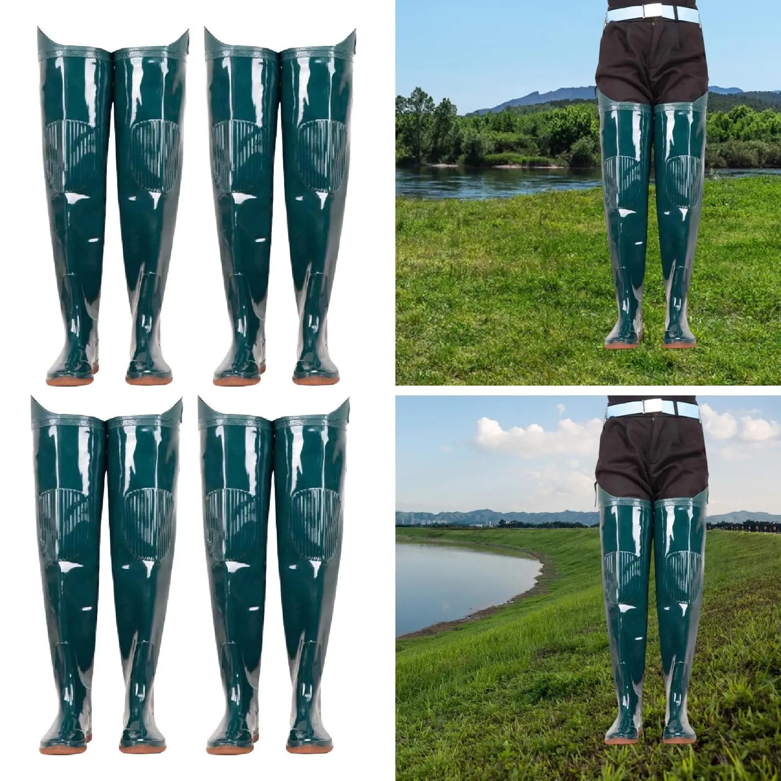 Bottes de pêche waders pratiques genouillères longues pour jardinage extérieur et activités nautiques