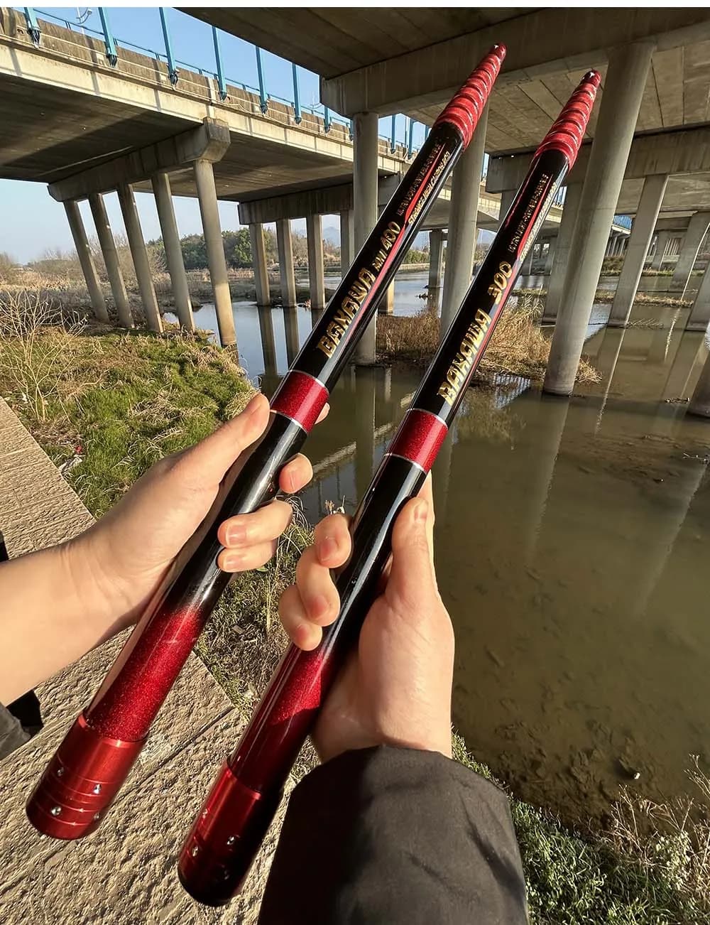 Filet de pêche pliable télescopique 4 mètres en fibre de carbone pour carpe et truite de mer