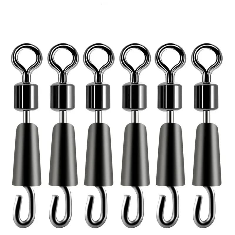 30/50PCS Bearing Swivels Ball Bearing Swivel Solid Rings Fishing Connector Ocean