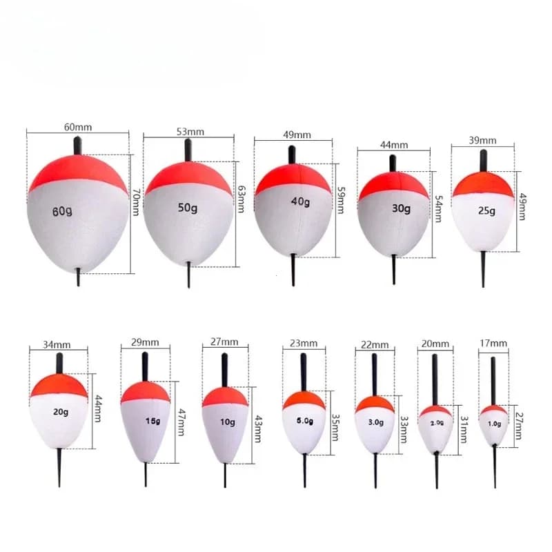 Lot de 5 flotteurs de pêche EVA 1g 2g 3g 5g, bâton mer et bouée pour