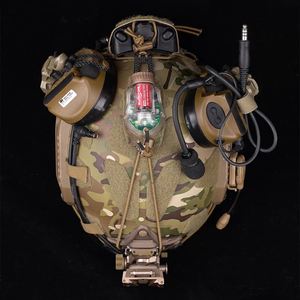 Kit gestion câbles 8 pièces pour casque tactique - Organisateur fils NVG et communications avec sangles auto-agrippantes