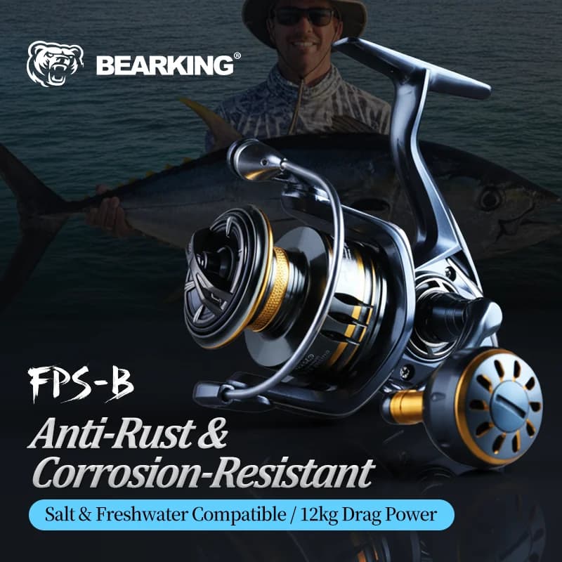 Moulinet BEARKING waterproof mer 9+1BB max power 12kg série 1000-6000 5.2:1 - Nouveau best-seller