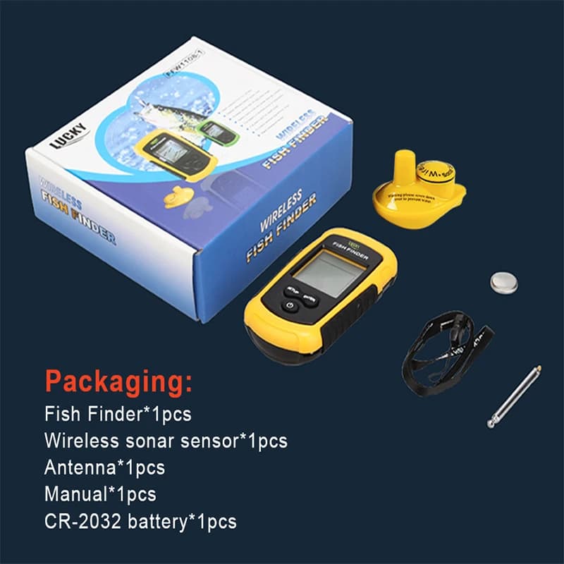 Détecteur de poissons sans fil LUCKY FFCW1108-1 - Sonar portable avec alerte pour pêche en eau douce et mer