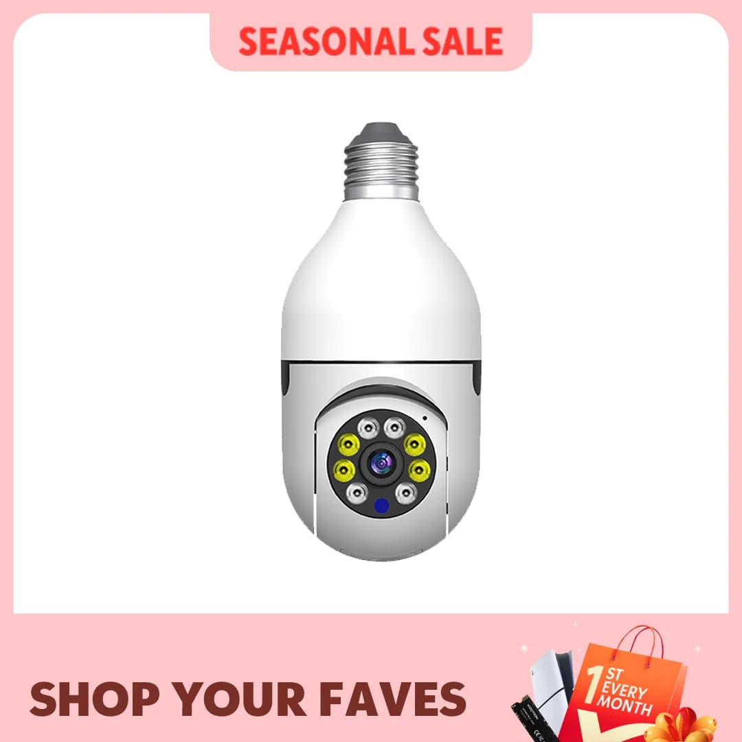 Caméra de sécurité extérieure WiFi 5GHz avec ampoule E27 - Détection 360° pour maison et jardin