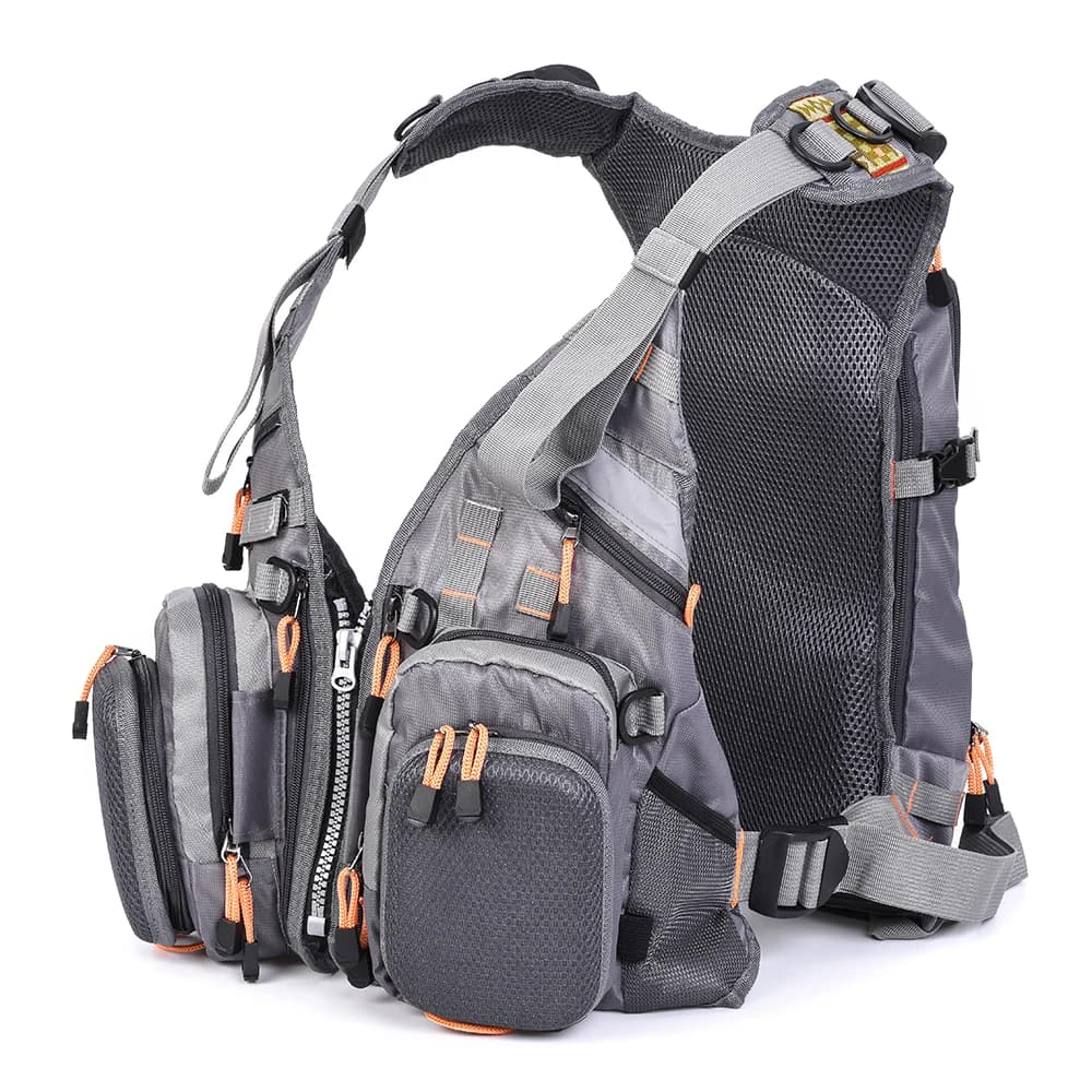 Veste de pêche fly multifonction respirante FX Mesh avec rangements séche rapide et porte leurres