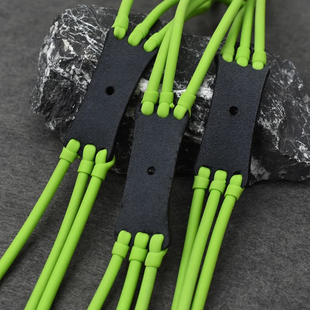 Band élastique trois brins vert pour fronde de pêche - Puissance extrême pour chasse sous-marine