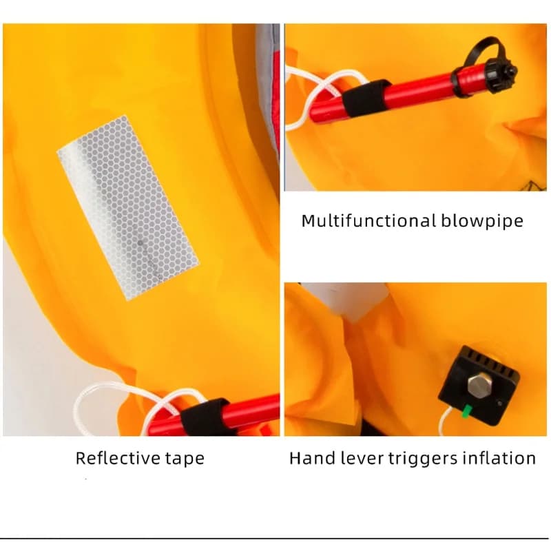 Gilet de sauvetage gonflable automatique Daiseanuo - Ceinture PFD avec poche pour pêche en mer et navigation