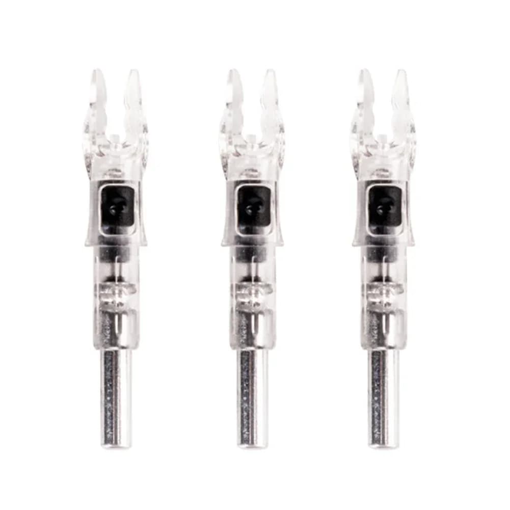 3 empennes lumineuses LED avec bouton pour flèches de pêche à l'arc 6.2mm éclairage automatique