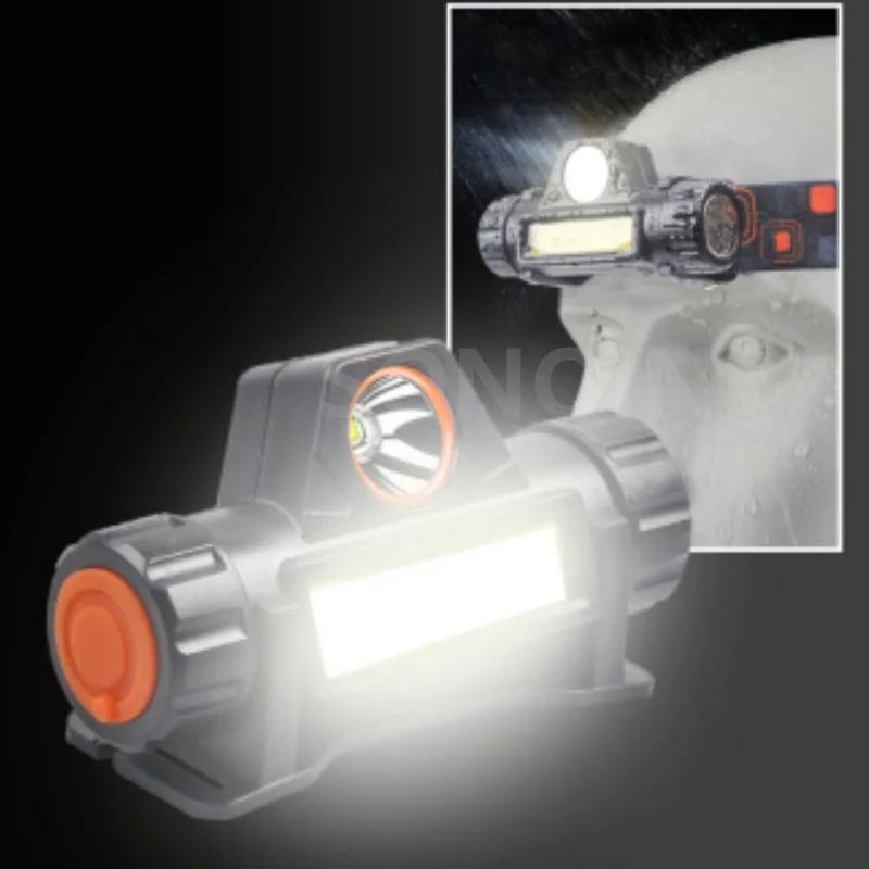 Lampe frontale LED rechargeable USB 2 modes puissante IP66 étanche pour pêche nocturne