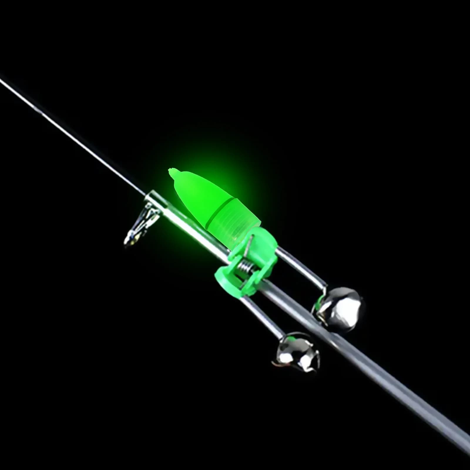 20 alarmes lumineuses vertes pour pêche nocturne - Flotteurs luminescents avec indicateur LED