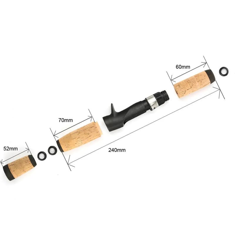 Kit réparation canne à pêche MNFT avec poignée liège composite et siège moulinet pour bricolage pêche