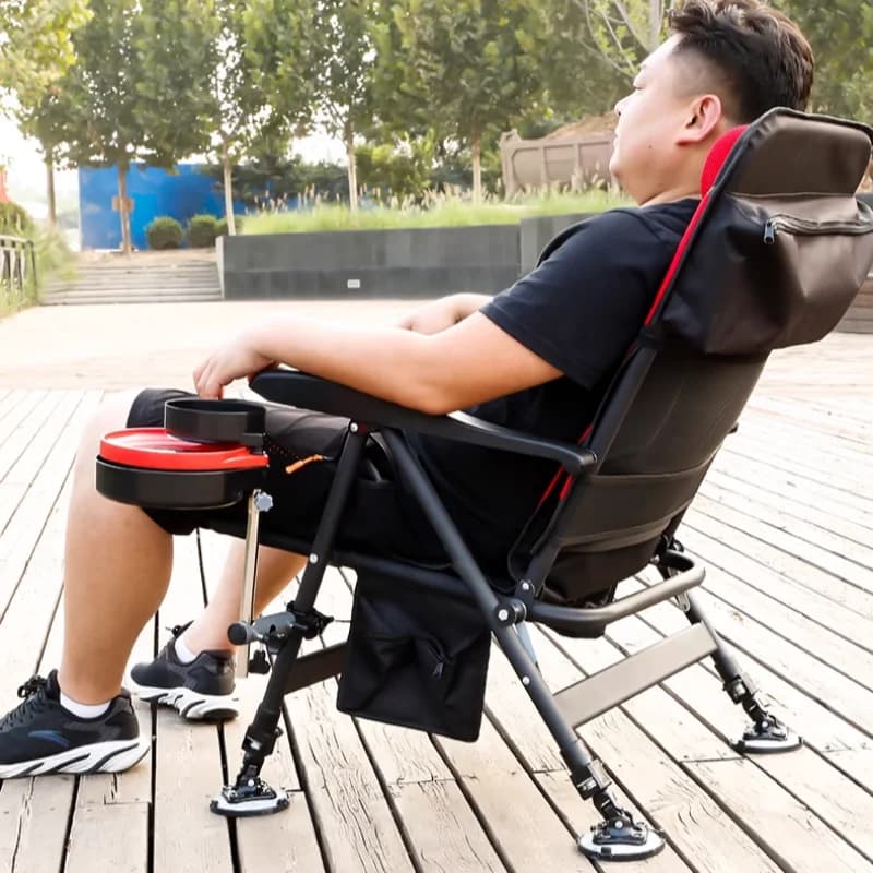 Chaise pêche télescopique réglable pliante camping extérieur équipement pêcheur portable