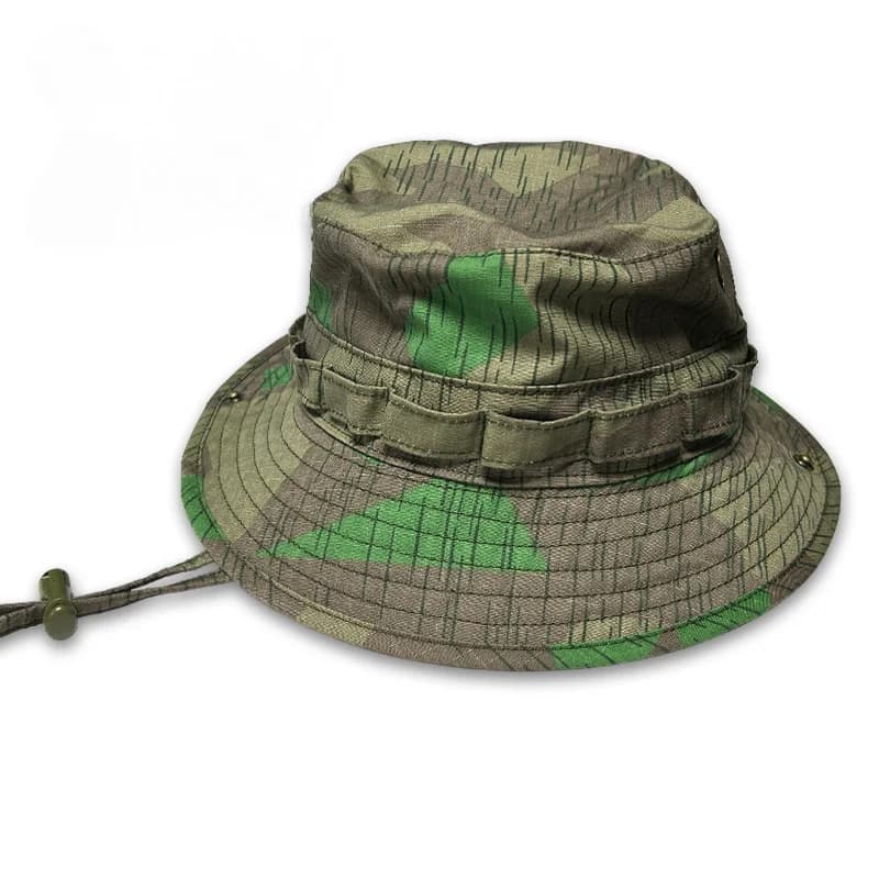 Chapeau boonie camouflage feuilles de chêne allemand pour pêche en forêt et rivière