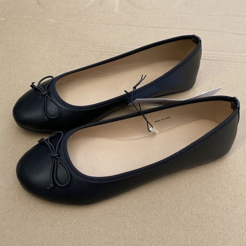 Ballerines femme élégantes nœud cuir confortables mules plates pêche casual chaussures d'été