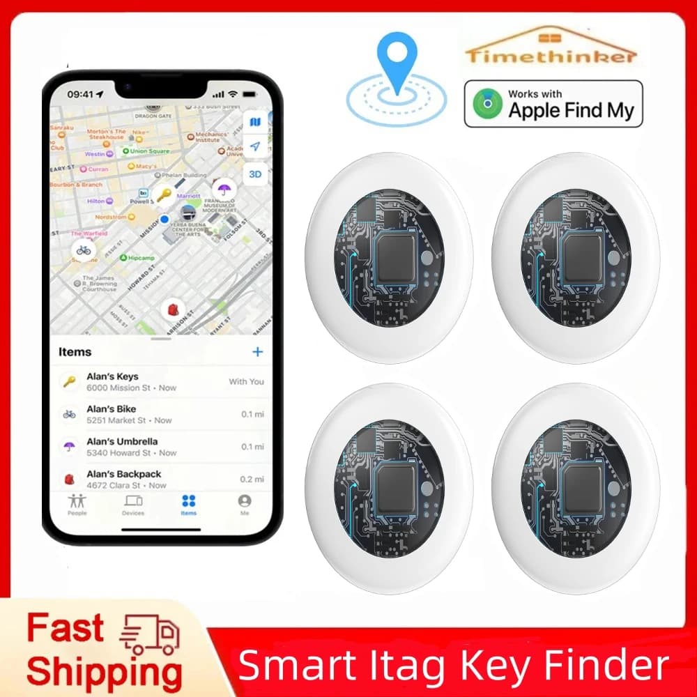 Tracker Bluetooth GPS Timethinker - Compatible Apple Find My pour animaux de pêche iOS