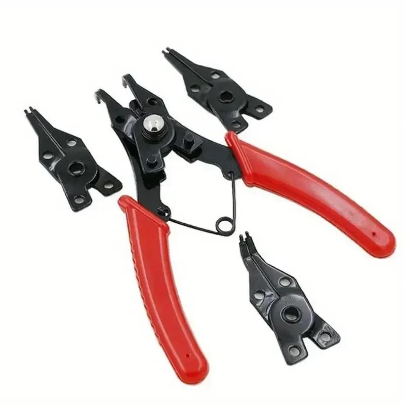 Jeu de pinces circlips 4-en-1 pour entretien matériel pêche - Outils multifonctions professionnels