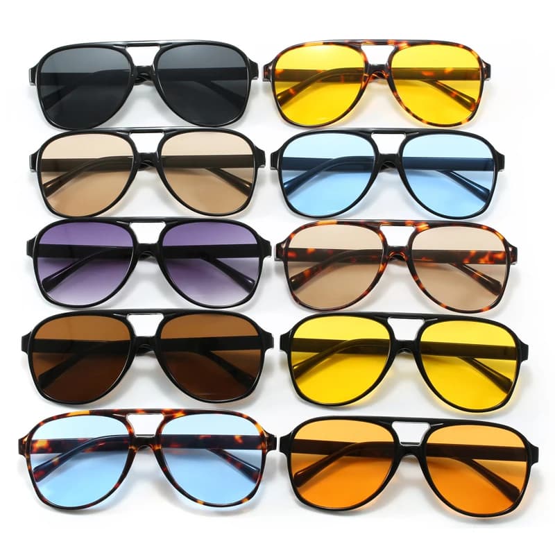 Lunettes de soleil femmes grand cadre carré verres dégradés colorés UV400 pêche mode extérieur