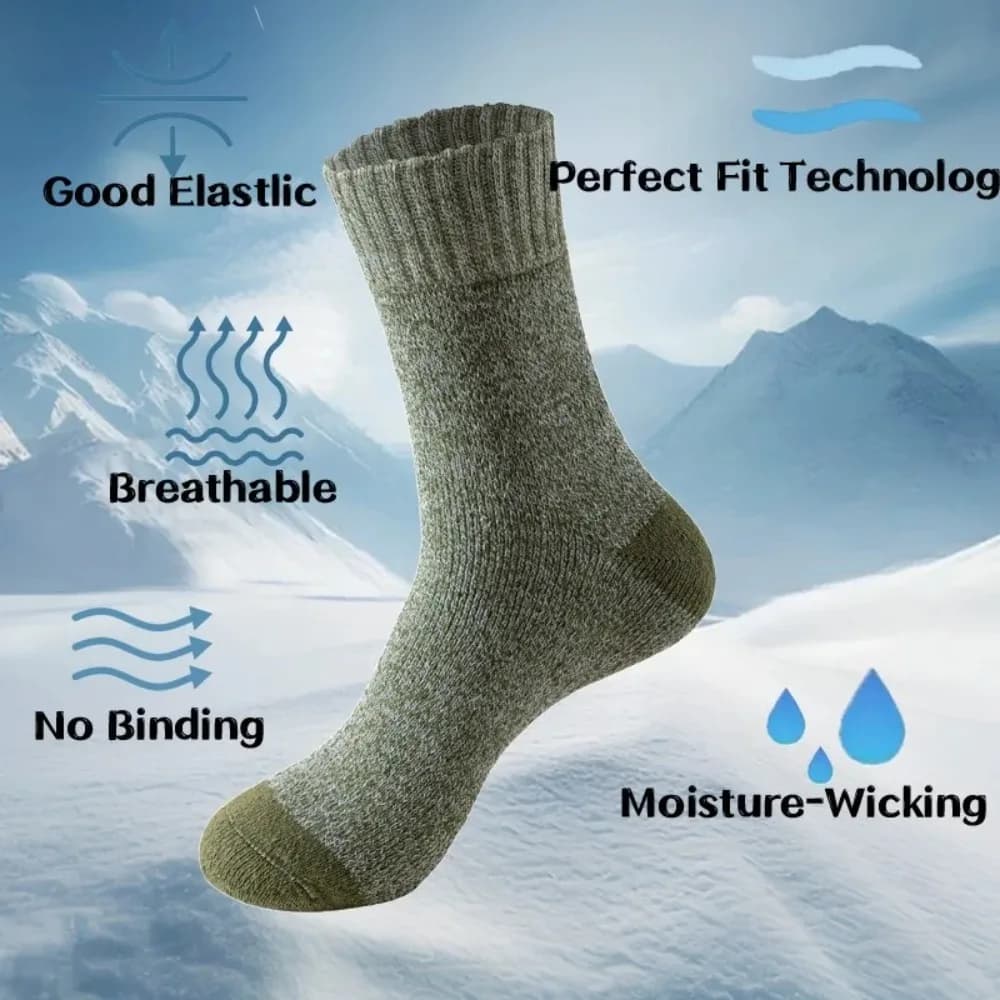 Chaussettes homme en laine mérinos épaisses 2026 - 5 paires pour randonnée et temps froid, thermiques