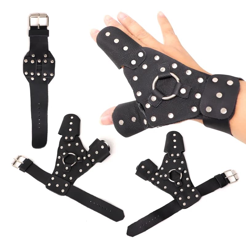 Gants de protection main gauche droite fronde catapulte - Tir chasse pêche arc accessoires flèches