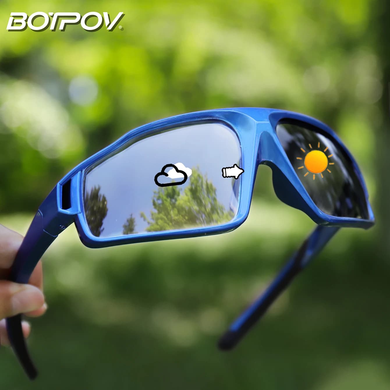 Lunettes de soleil photochromiques VTT vélo pêche - UV400 - Course randonnée conduite homme femme