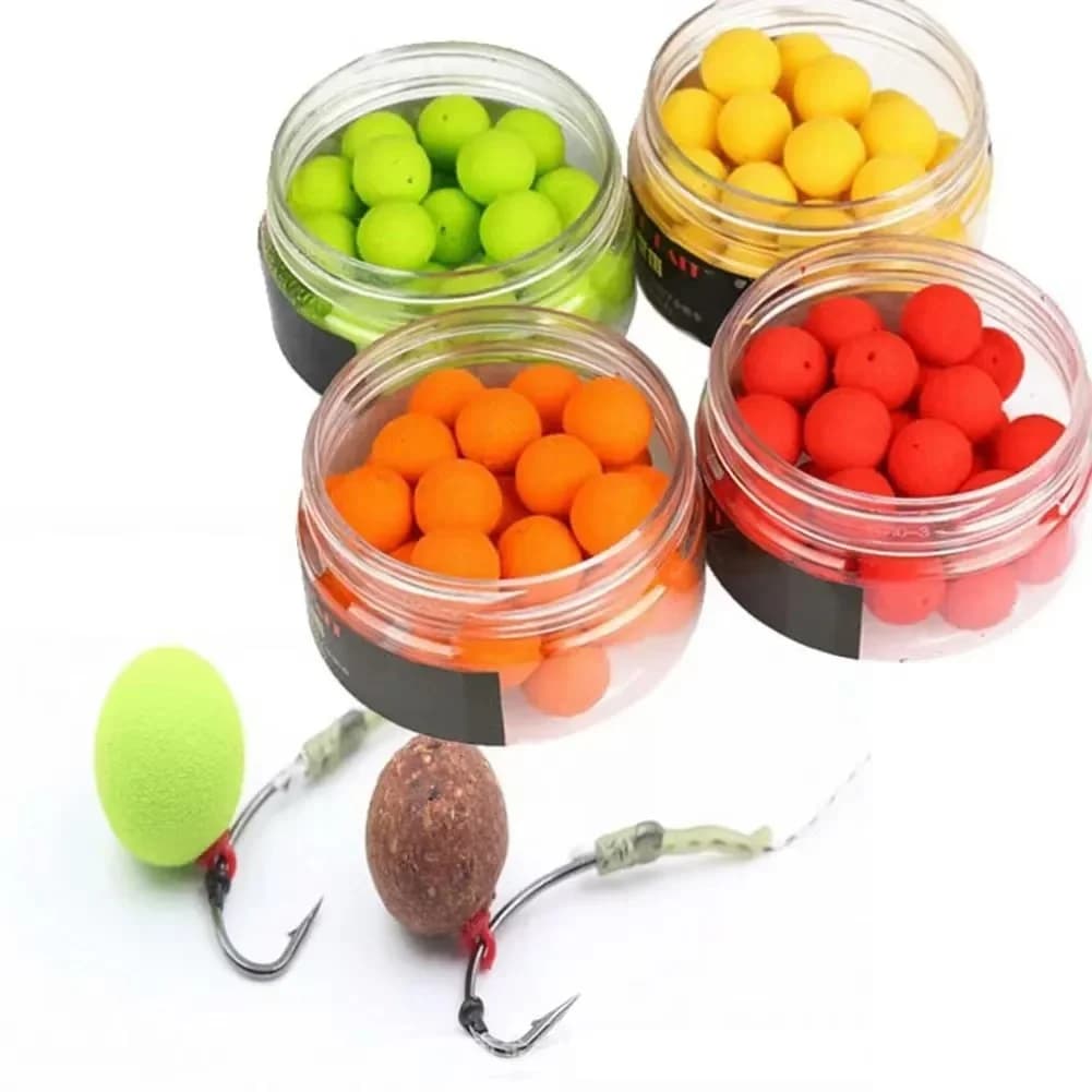 Bouillettes parfumées pour pêche carpe - 4 saveurs en flacon - billes flottantes et appâts artificiels