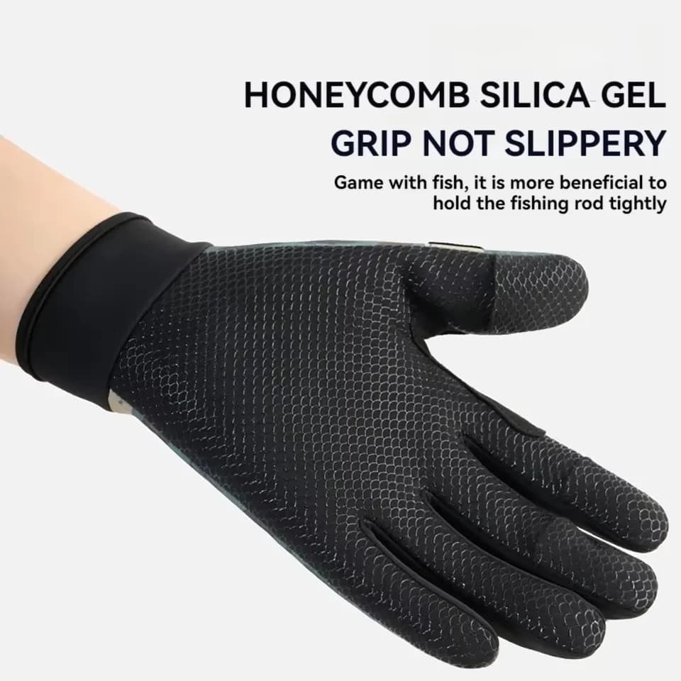 Gants de pêche hiver KoKossi écran tactile épaissis silicone anti-dérapage imperméables résistants doigt retournable vélo