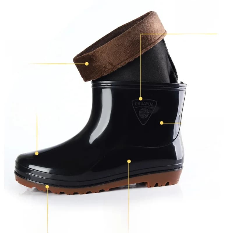 Bottes de pluie homme basse tube antidérapantes imperméables pour travail et pêche - Confort optimal