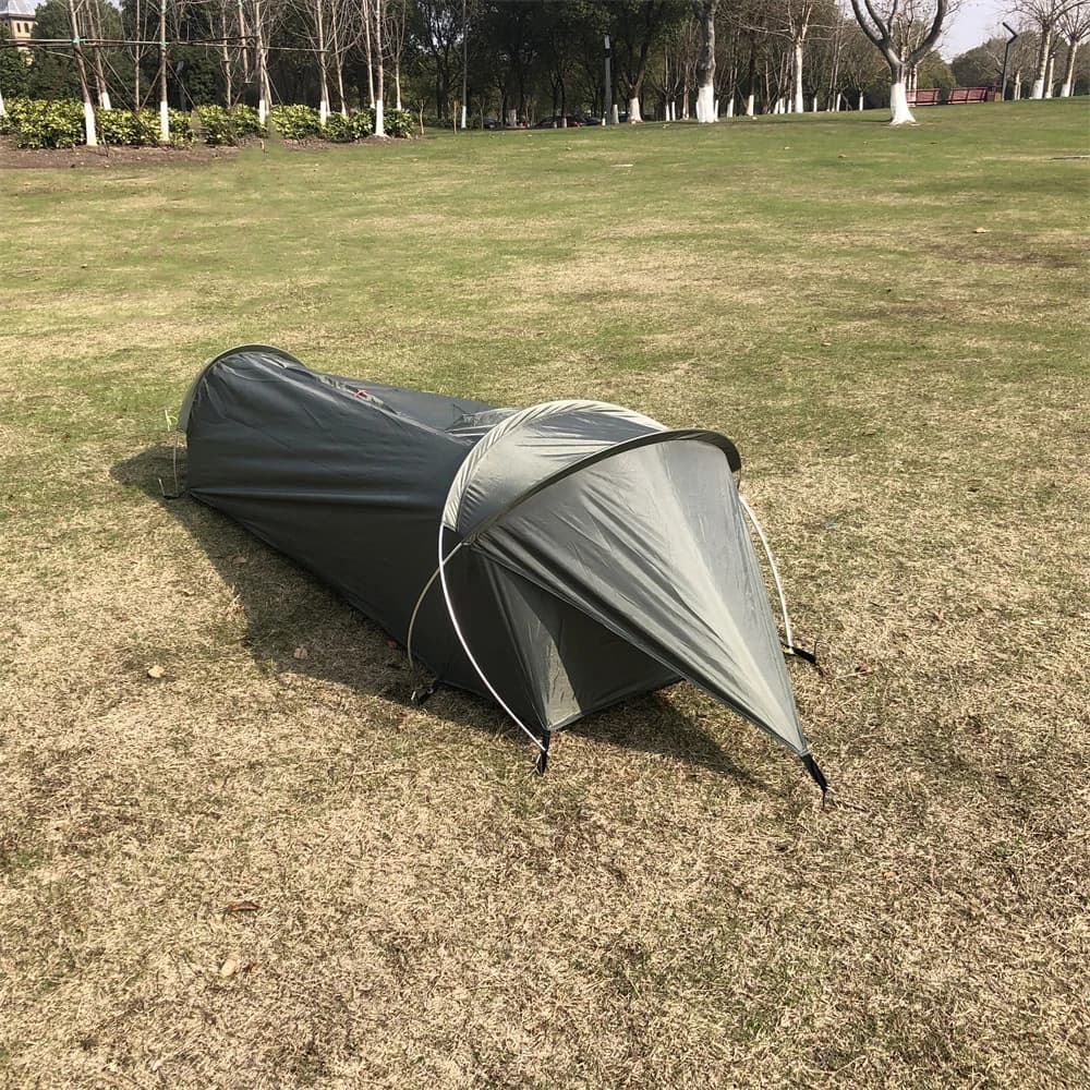 Tente tunnel 1 personne ultralégère 210D Oxford imperméable randonnée pêche camping sac à dos compacte