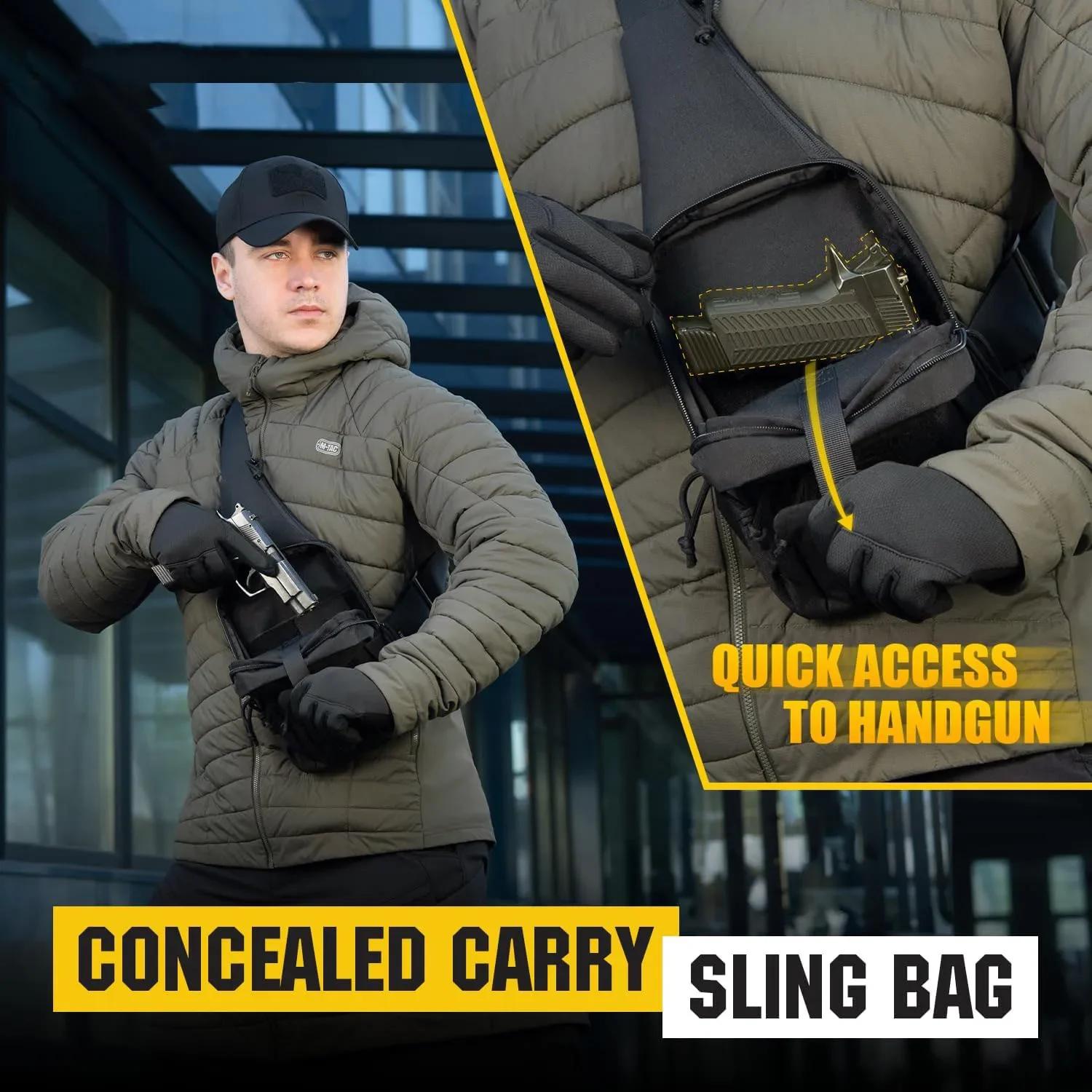 Sac bandoulière étanche chasse pêche holster pistolet dissimulé multifonction porté poitrine crossbody