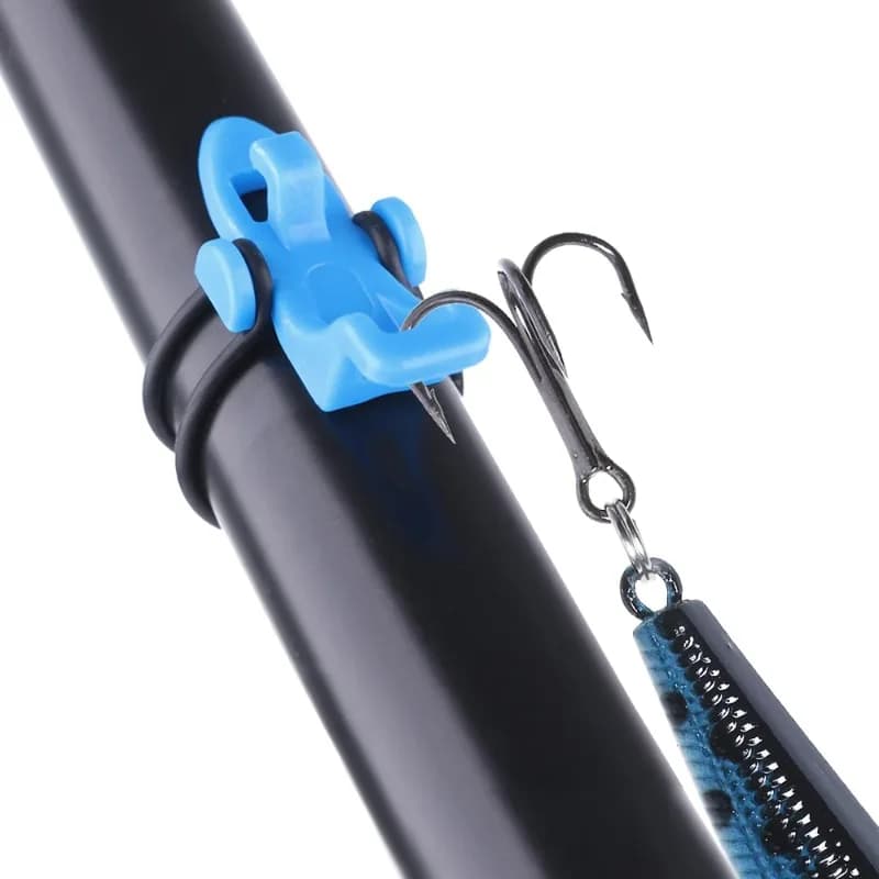 Porte-leurres de pêche avec clip pour canne, support hameçons et leurres cuillères en plastique