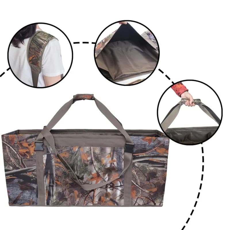 Sac à dos filet 12 compartiments pour transport de leurres de chasse au gibier d'eau portable