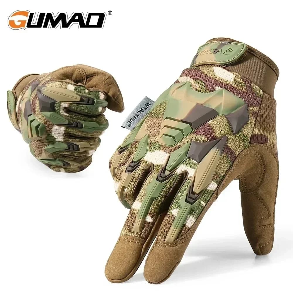 Gants tactiques camouflage homme pêche chasse randonnée vélo anti-dérapants doigts complets