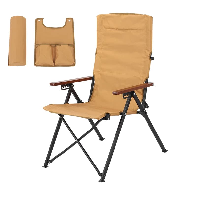 Chaise pliante 5 positions réglable avec coussin et accoudoirs - Parfaite pour pêche, camping et terrasse