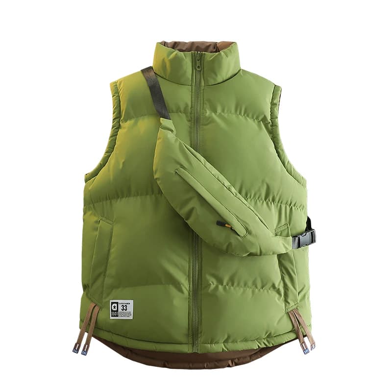 Veste coupe-vent réversible homme pour sports et loisirs, col montant en coton de qualité