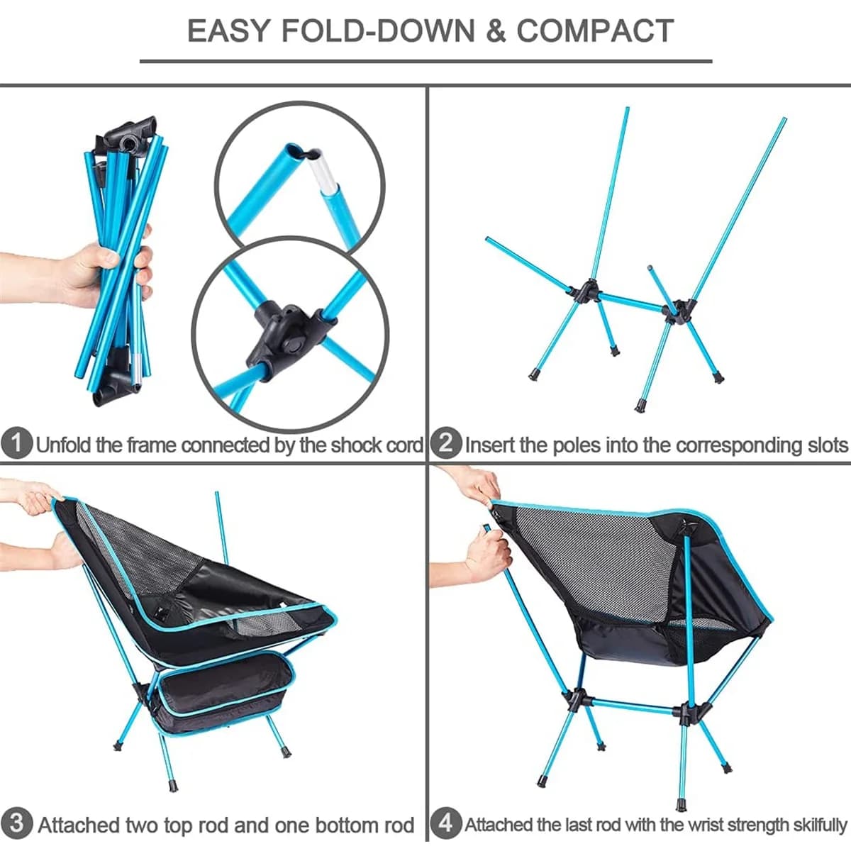 Chaise de pêche pliante ultralégère pour camping randonnée plage pique-nique portable et compacte